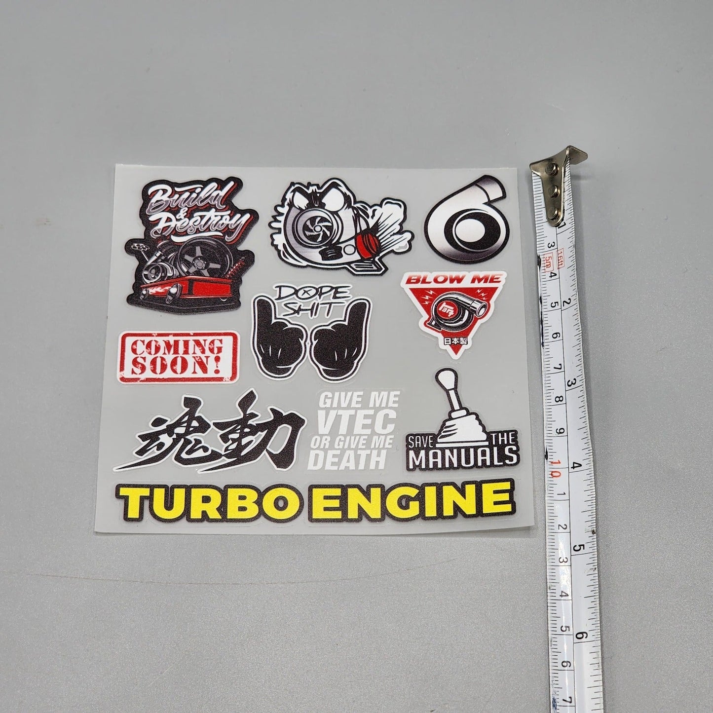 Premium Quality Custom Sticker Sheet For Car & Bike Embossed Style BUILD AND DESTROY