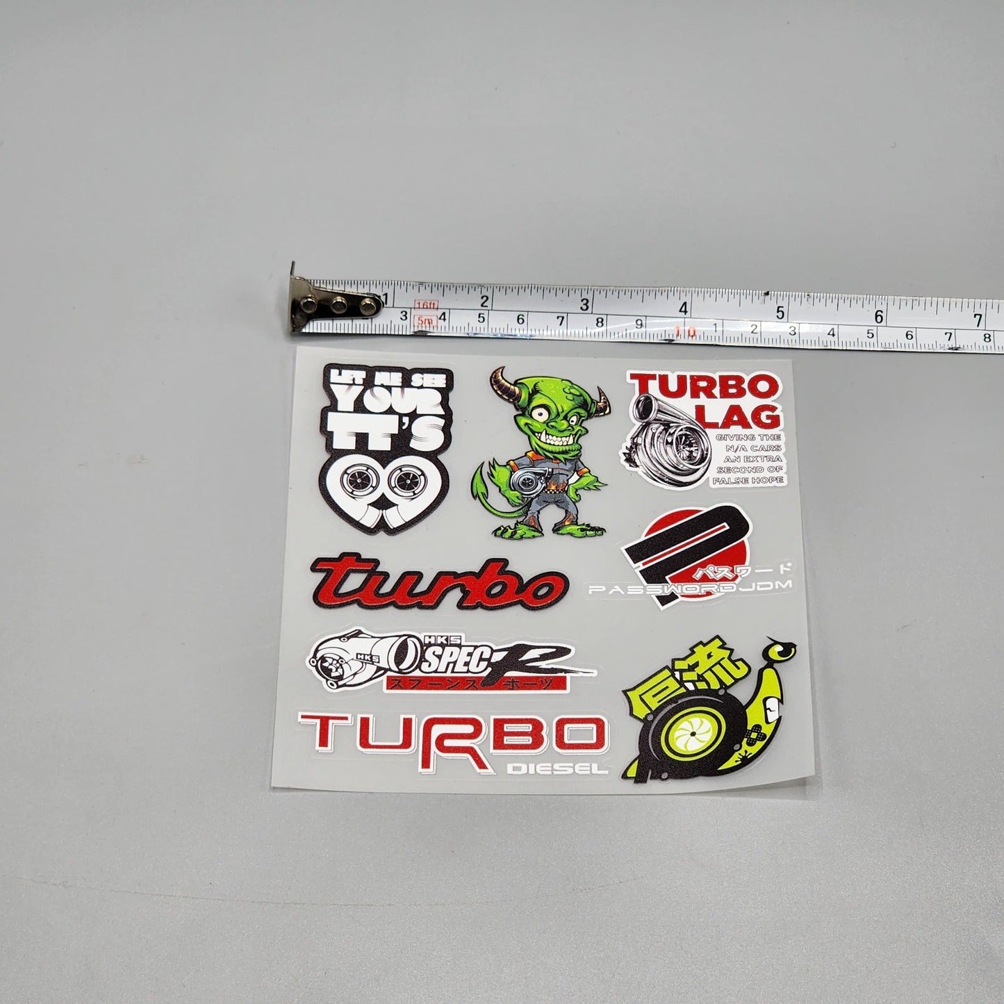 Premium Quality Custom Sticker Sheet For Car & Bike Embossed Style TURBO LAG