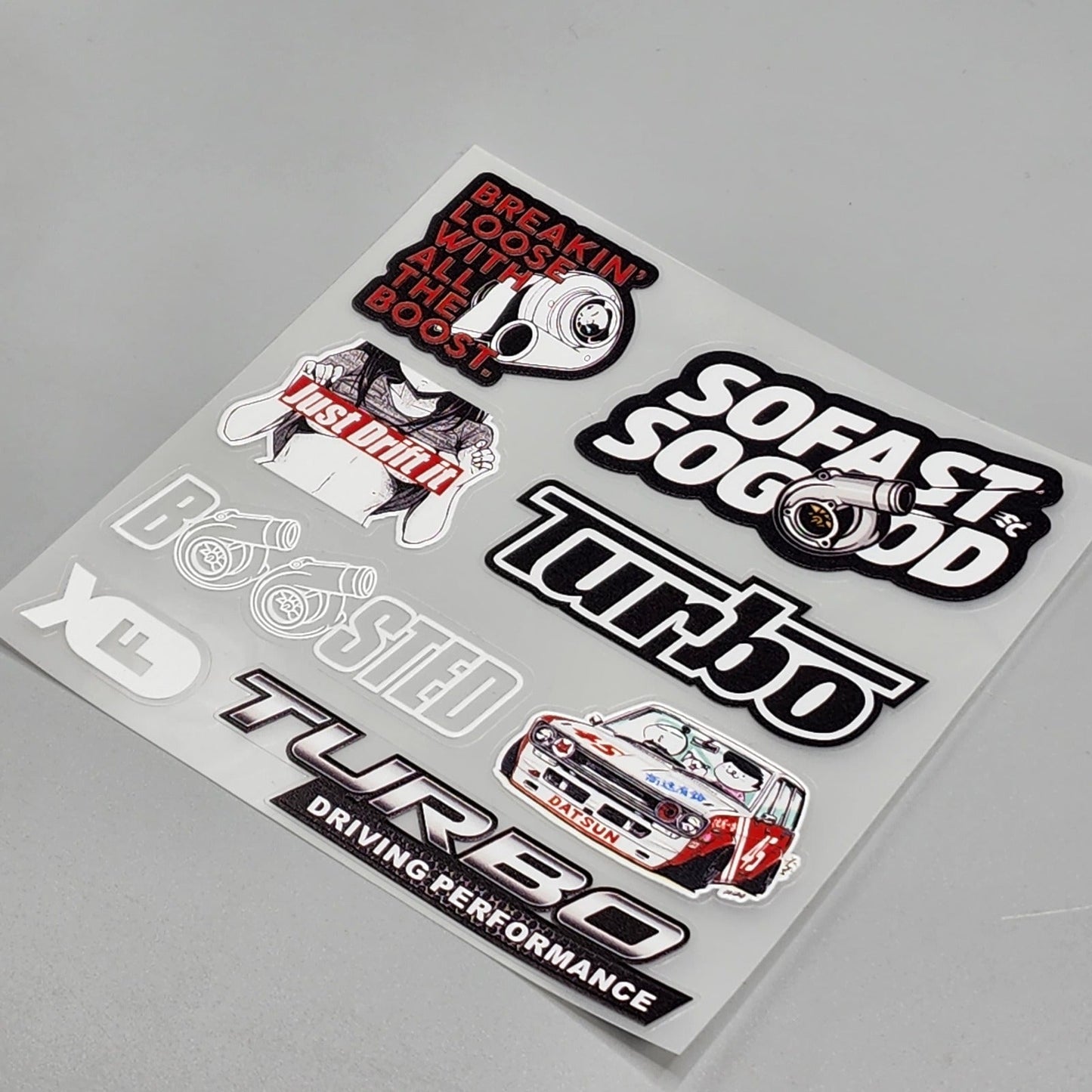 Premium Quality Custom Sticker Sheet For Car & Bike Embossed Style SOFAST SOGOOD