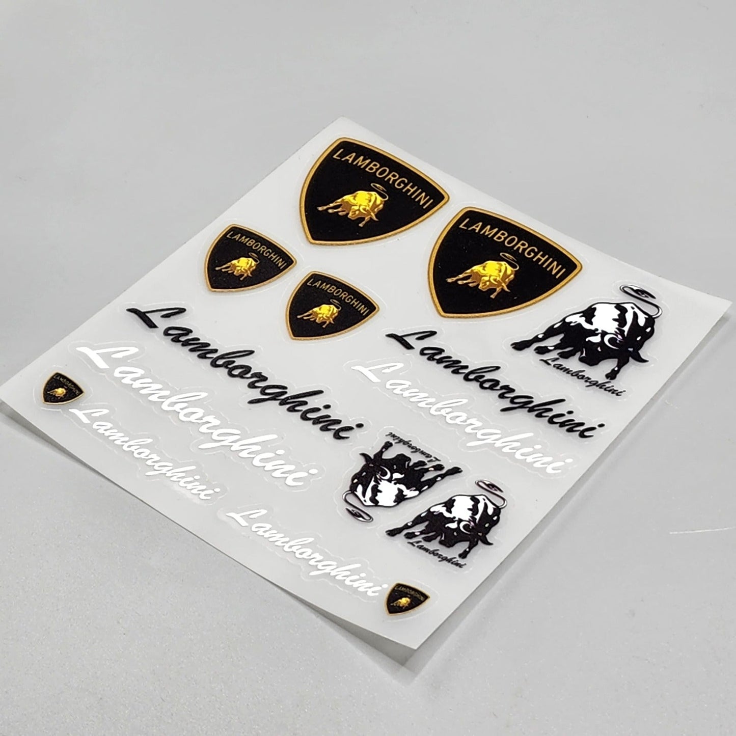 Premium Quality Custom Sticker Sheet For Car & Bike Embossed Style LAM BURGINI