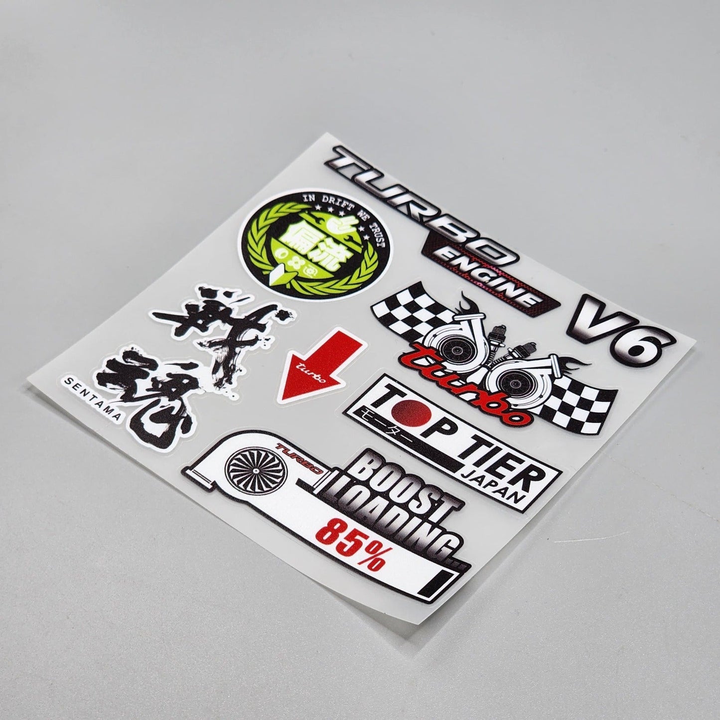 Premium Quality Custom Sticker Sheet For Car & Bike Embossed Style TURBO ENGINE