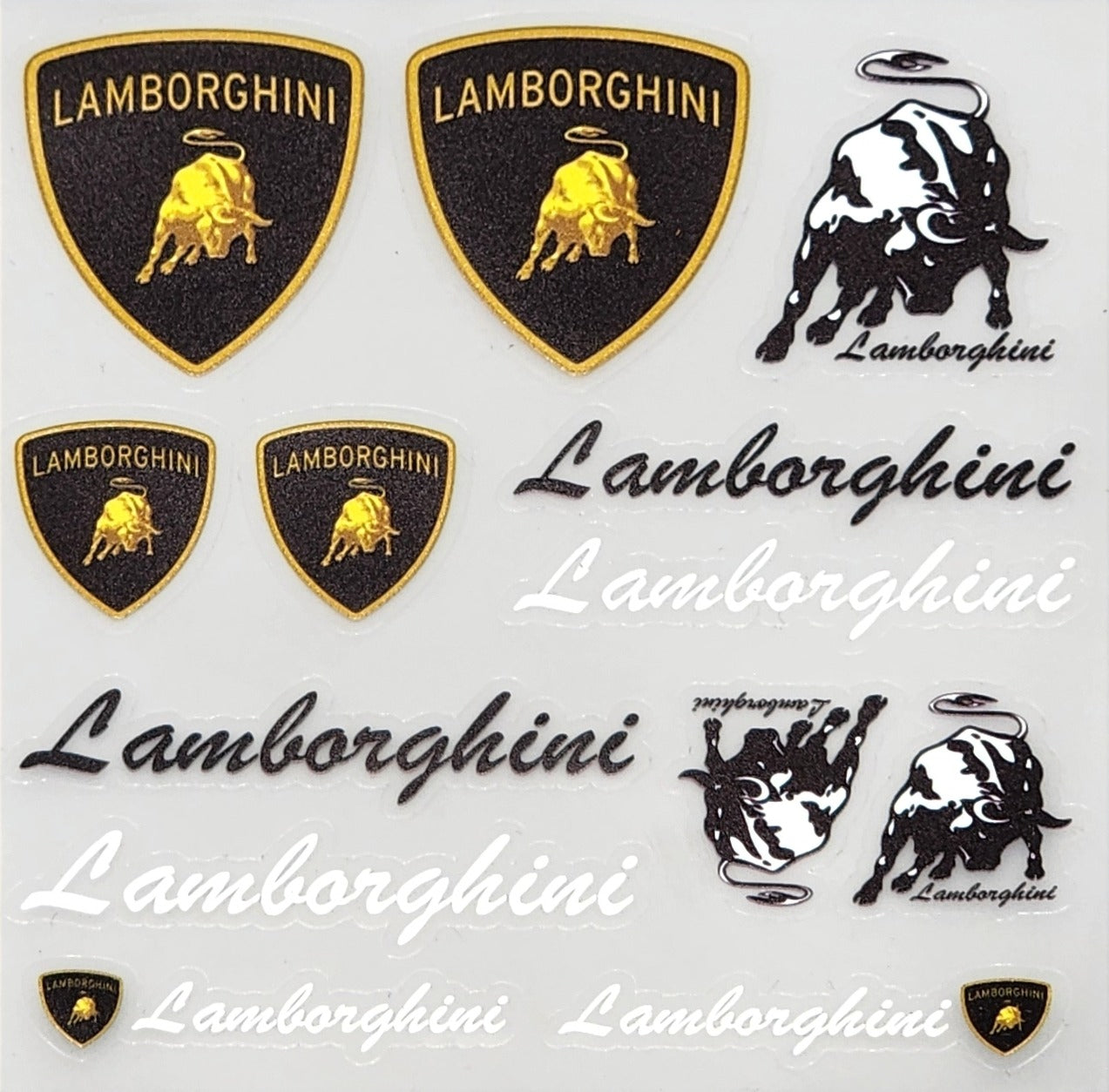 Premium Quality Custom Sticker Sheet For Car & Bike Embossed Style LAM BURGINI