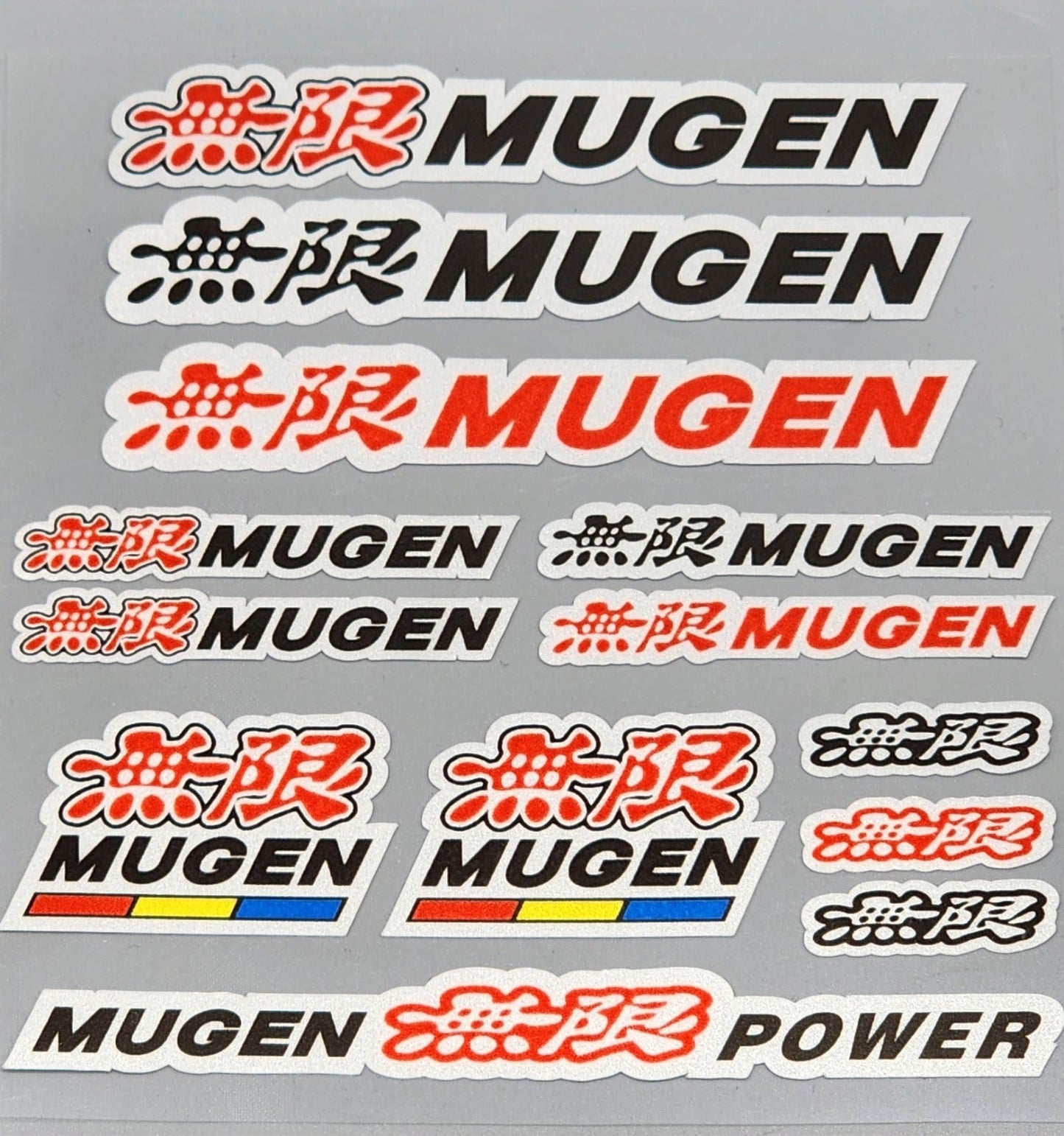 Premium Quality Custom Sticker Sheet For Car & Bike Embossed Style MUGEN POWER