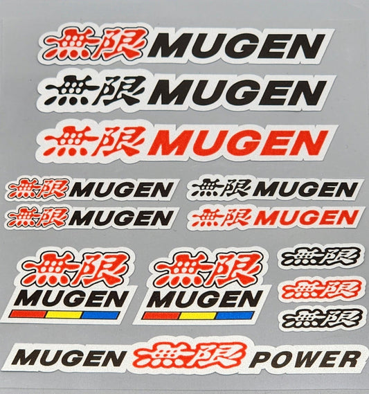 Premium Quality Custom Sticker Sheet For Car & Bike Embossed Style MUGEN POWER