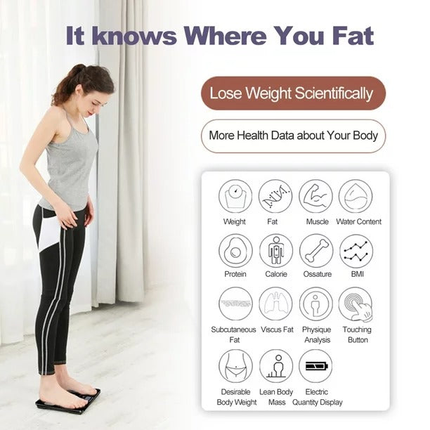 Smart Bluetooth Weight Scale Multi-Function Electronic Scale Household Human Health Professional Fat Measurement Scale