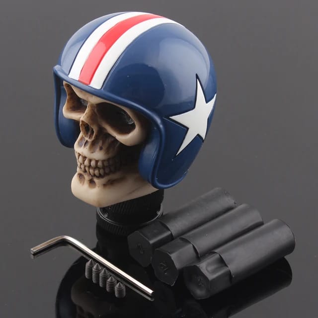 Universal Devil Helmet Skull Shift Gear Knob Car Shifter Lever Most Manual Automotive Vehicles