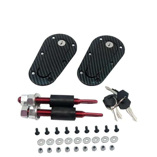 Universal Flush Hood Pins Engine Bonnet Latch Lock Kit Hood Lock ﻿Kit Car Cover Lock (Black)