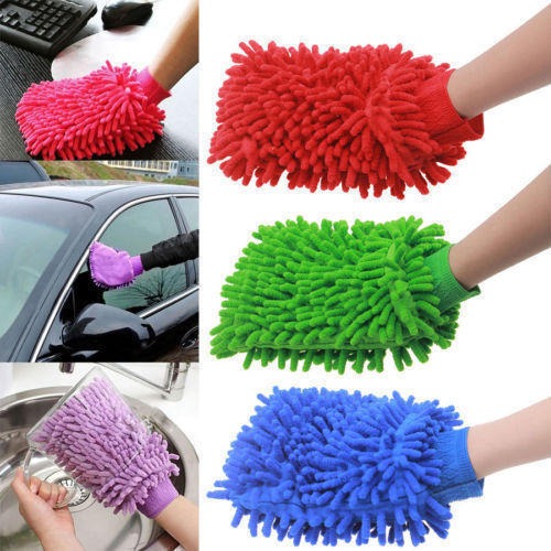 Universal Car Microfiber Cleaning Dusting Microfiber Wash Mitt Gloves With Premium Quality Pack of 2