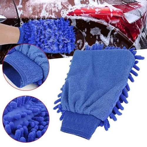 Universal Car Microfiber Cleaning Dusting Microfiber Wash Mitt Gloves With Premium Quality Pack of 2