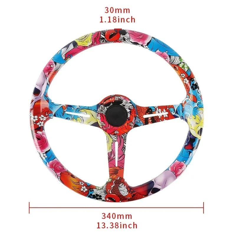 Universal Hydro Fobic Semi Deep Dish Steering Funky Style 2