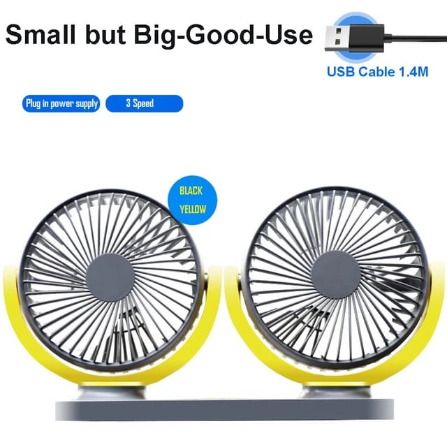 Universal USB Mini Electric Car Fan Low Noise Summer Car Air Conditioner 360 Degree Rotating Cooling Fan Car 1 Pc