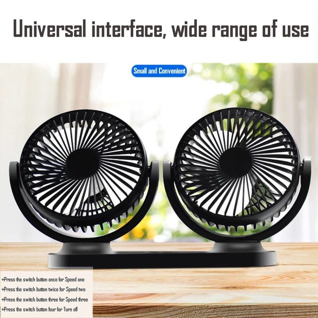 Universal USB Mini Electric Car Fan Low Noise Summer Car Air Conditioner 360 Degree Rotating Cooling Fan Car 1 Pc