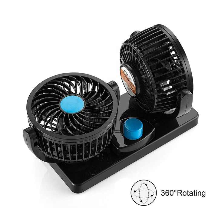 Universal 12V Mini Electric Car Fan Low Noise Summer Car Air Conditioner 360 Degree Rotating Cooling Fan Car Cooler 1 Pc