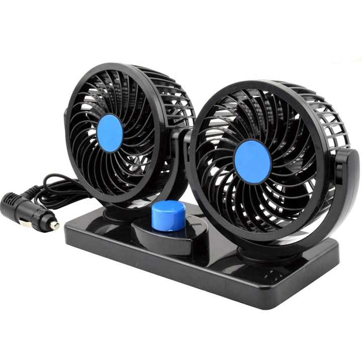 Universal 12V Mini Electric Car Fan Low Noise Summer Car Air Conditioner 360 Degree Rotating Cooling Fan Car Cooler 1 Pc