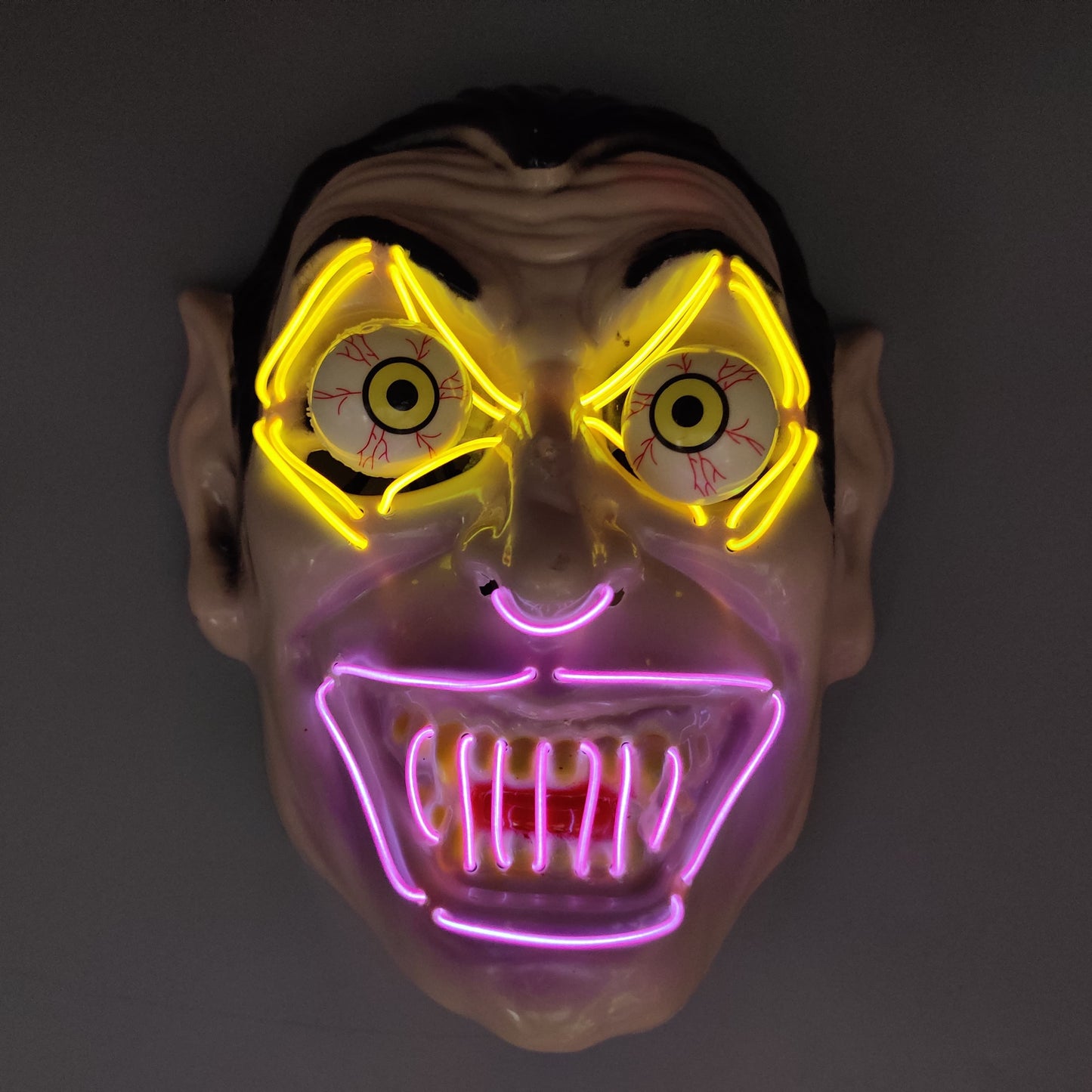 Universal Neon Halloween Mask, Led Purge Mask 3 Lighting Modes For Costplay 1 Pc(Yellow)