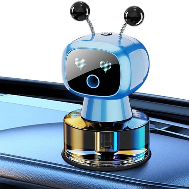 Universal Humidifier Robot Shape Car Air Freshener Diffuser, Car Interior Smart Aroma Diffuser Robot 1 Pc (BLUE)