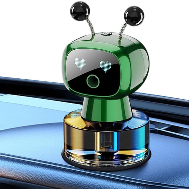 Universal Humidifier Robot Shape Car Air Freshener Diffuser, Car Interior Smart Aroma Diffuser Robot 1 Pc (GREEN)