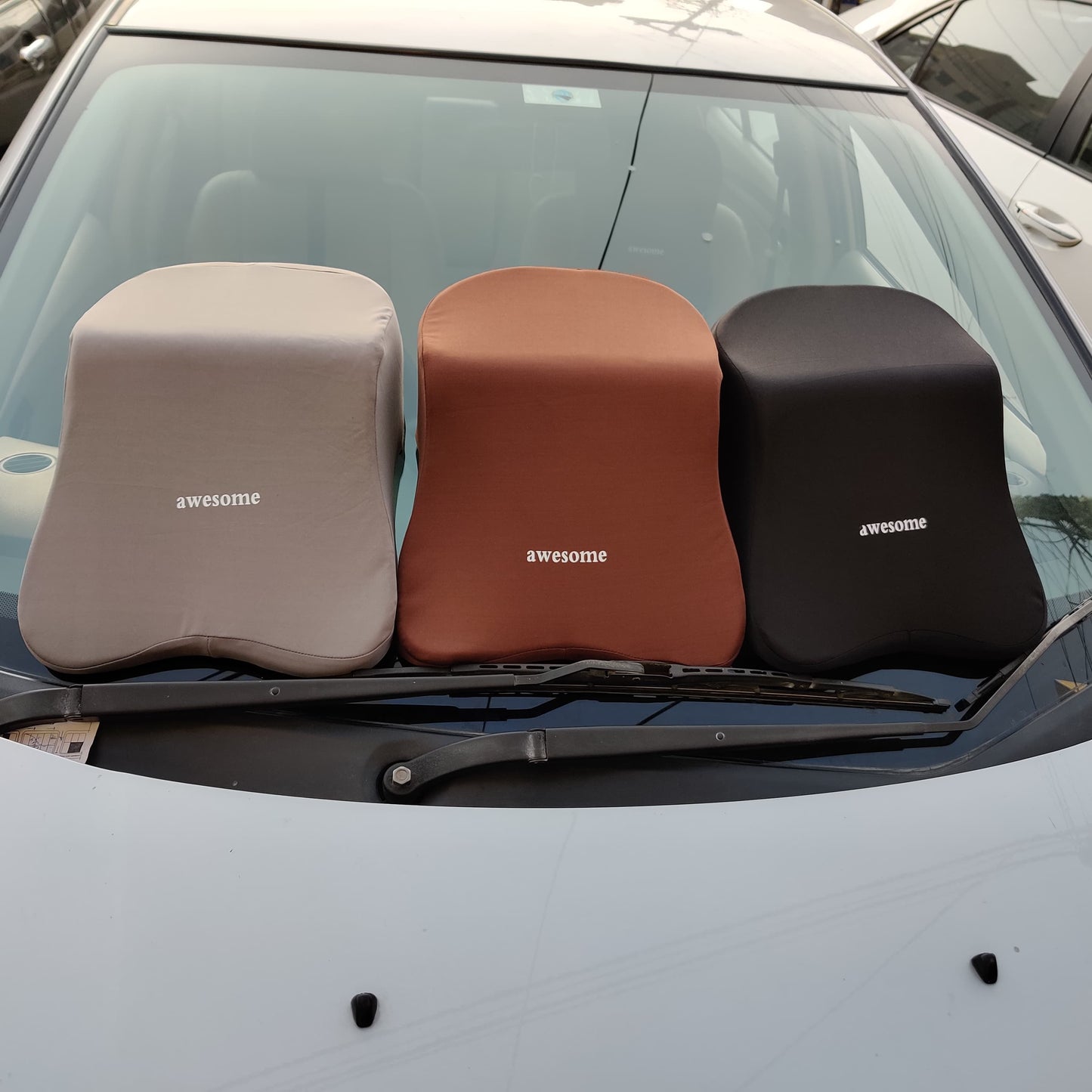 Universal Back Rest Cushion for Pain Relief Premium Quality Memory Foam For Car Seat 1 Pc(Brown)