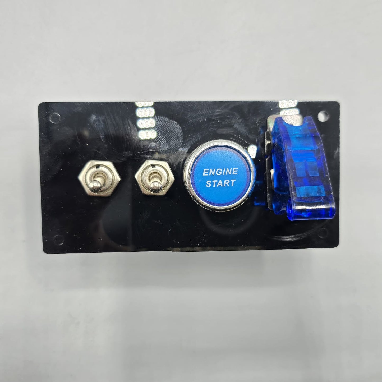 Universal 5-inch Switch Panel With Toggle Switch+On/Off Switches+ Push Button (Blue)