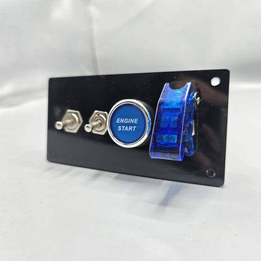 Universal 5-inch Switch Panel With Toggle Switch+On/Off Switches+ Push Button (Blue)