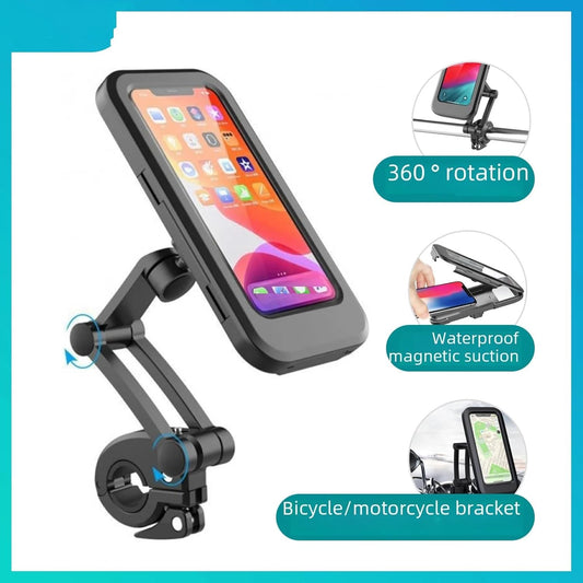 Universal Bike Mount Waterproof Mobile Case Holder Bicycle Motorcycle Phone Holder Suitable For 6.5 Inch 1 Pc