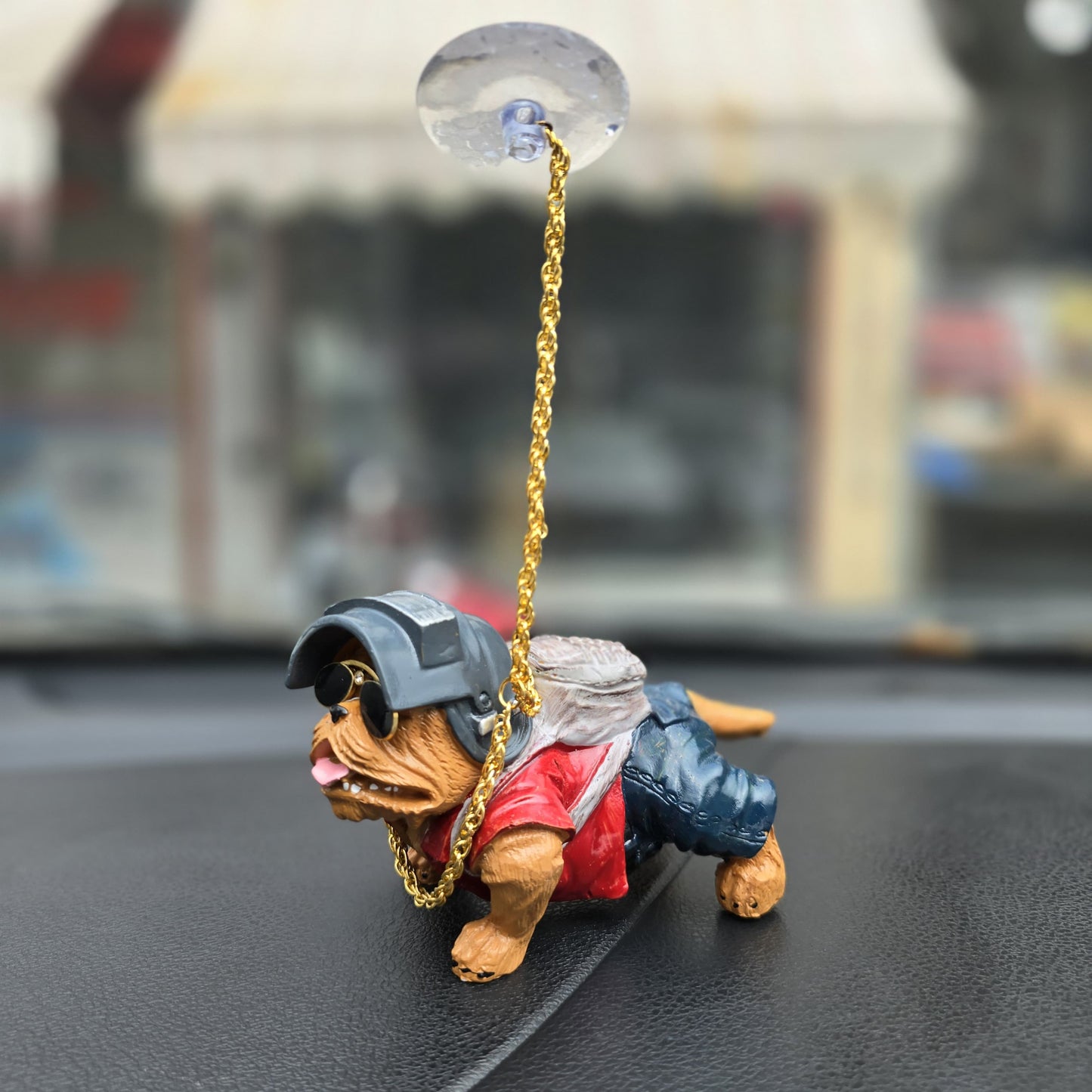 Universal Car Interior Decoration Pubg Bull Dog With Cloths and Welding Hat Hanging Car PittBull 1 Pc