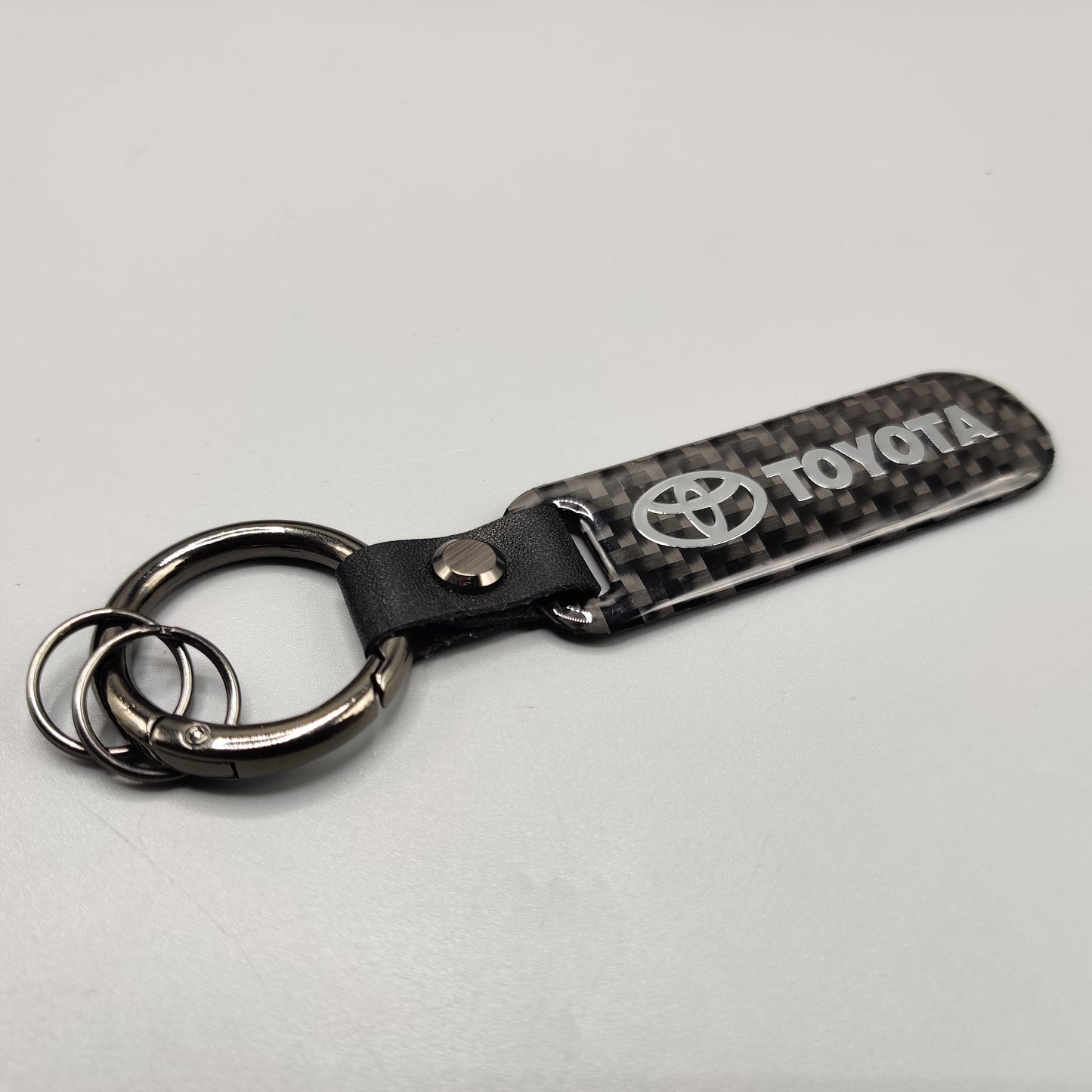 Toyota Carbon Fiber Keychain With Metal Ring 1 Pc