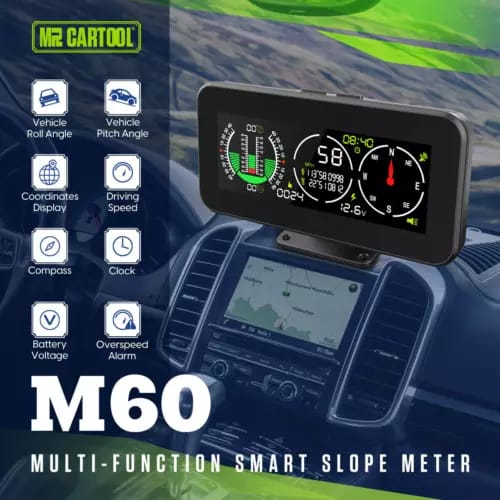 Universal HUD M60 GPS Digital Speedometer with Compass Inclinometer for Off Road Accessories 4x4 On-board Computers 1 Pc