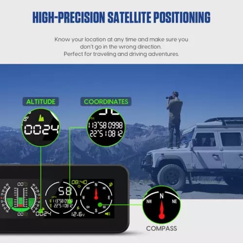 Universal HUD M60 GPS Digital Speedometer with Compass Inclinometer for Off Road Accessories 4x4 On-board Computers 1 Pc