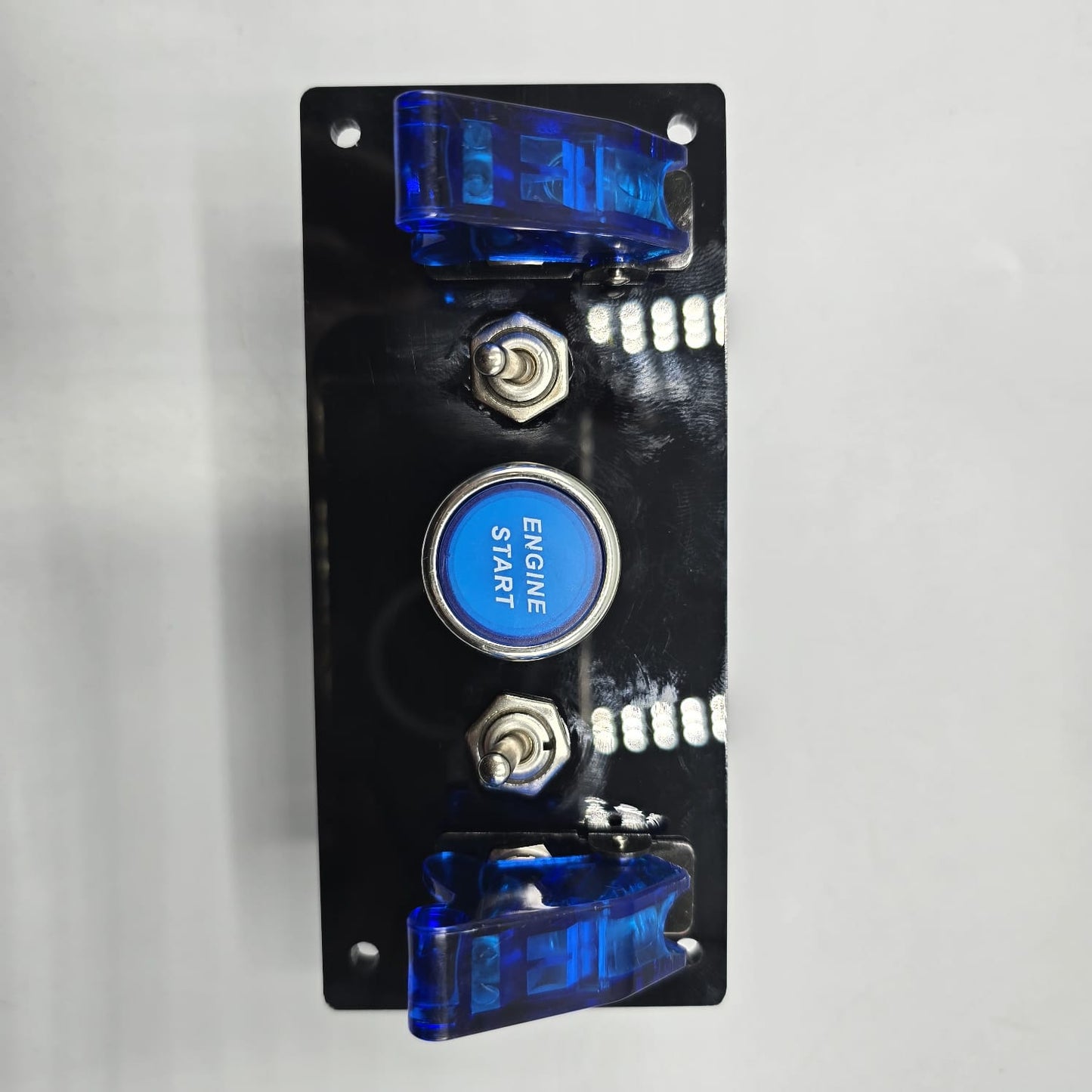 Universal 5-inch Switch Panel With Toggle Switches+On/Off Airplane Switches+ Push Button (Blue)