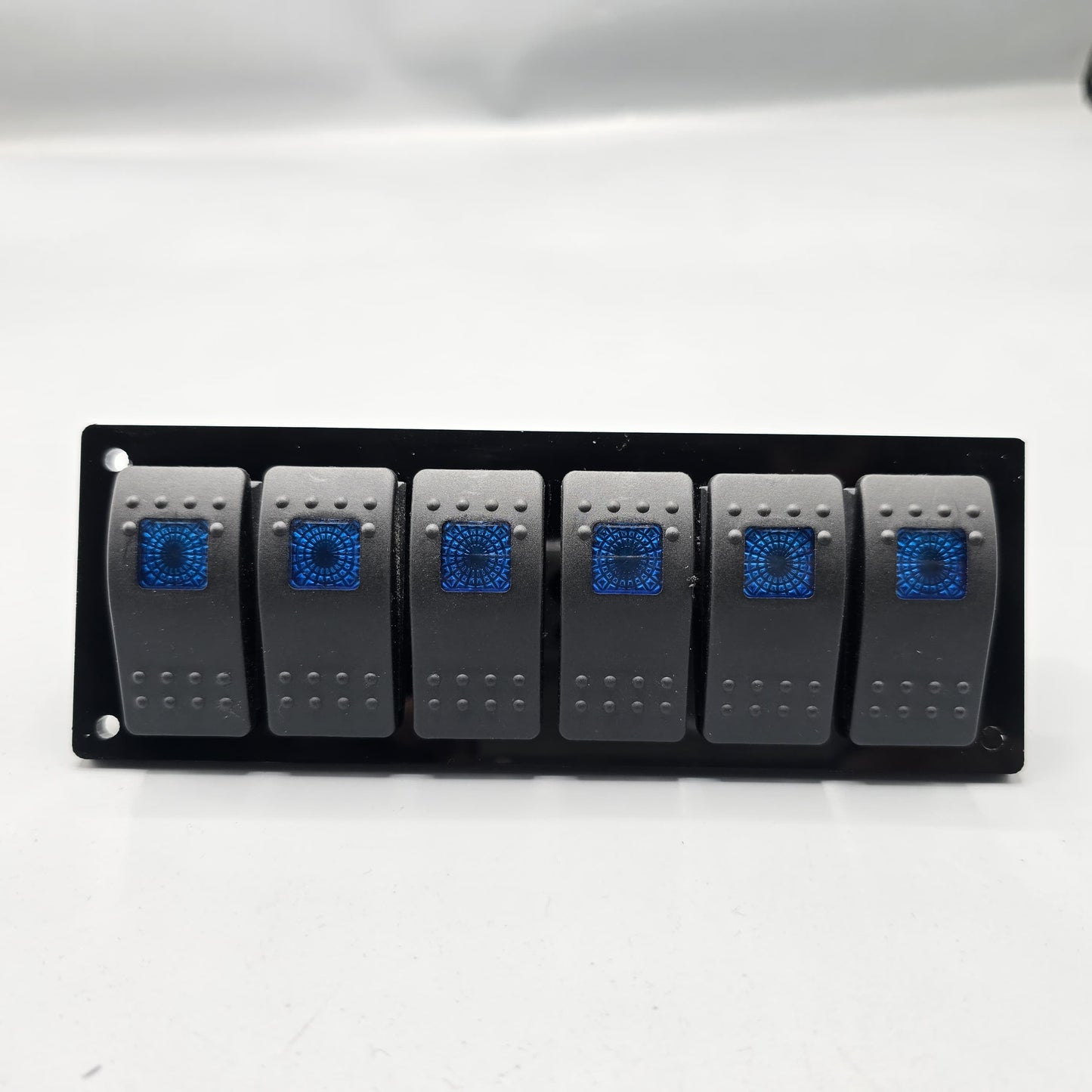 Universal 7-inch Switch Panel 6pcs Rocker Switches 1 Pc (Blue)