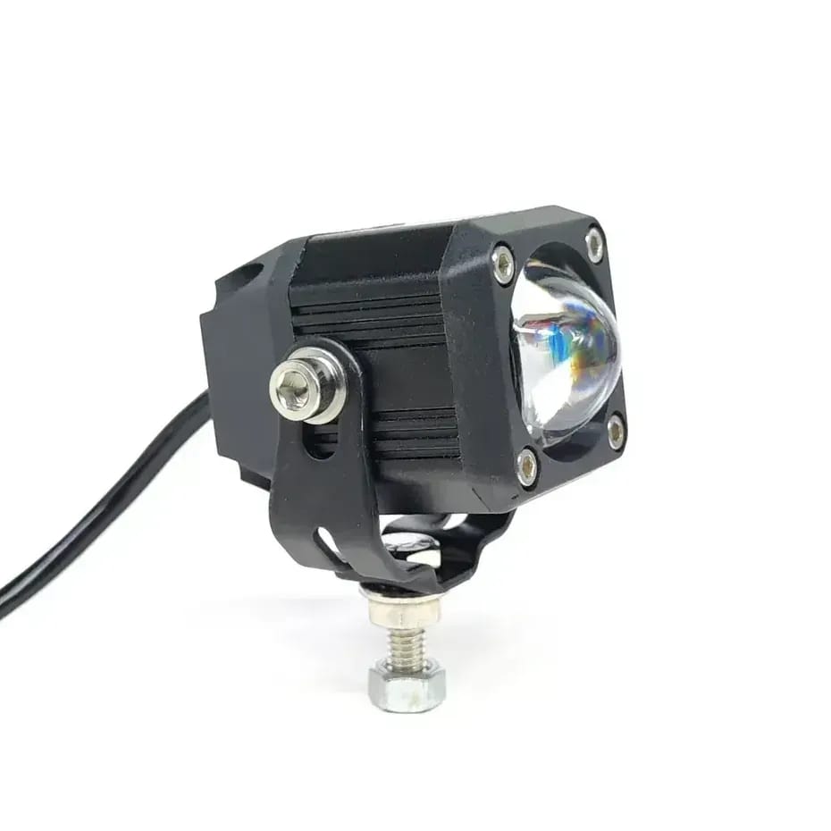 Universal Shilong V20 Square Mini Driving Light Metal Body For Bikes & Cars 1 Pc