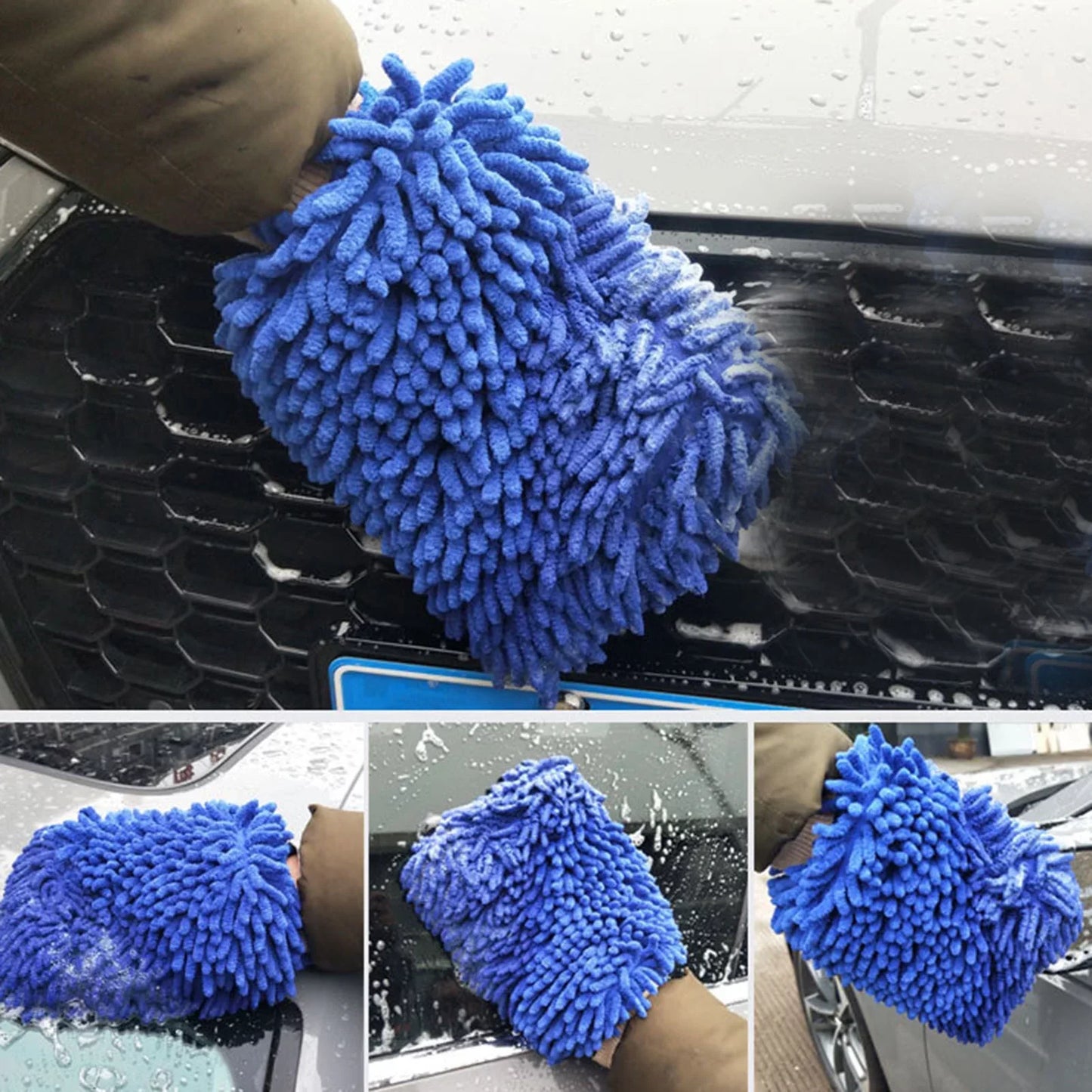 Universal Car Microfiber Cleaning Dusting Microfiber Wash Mitt Gloves With Premium Quality Pc 1