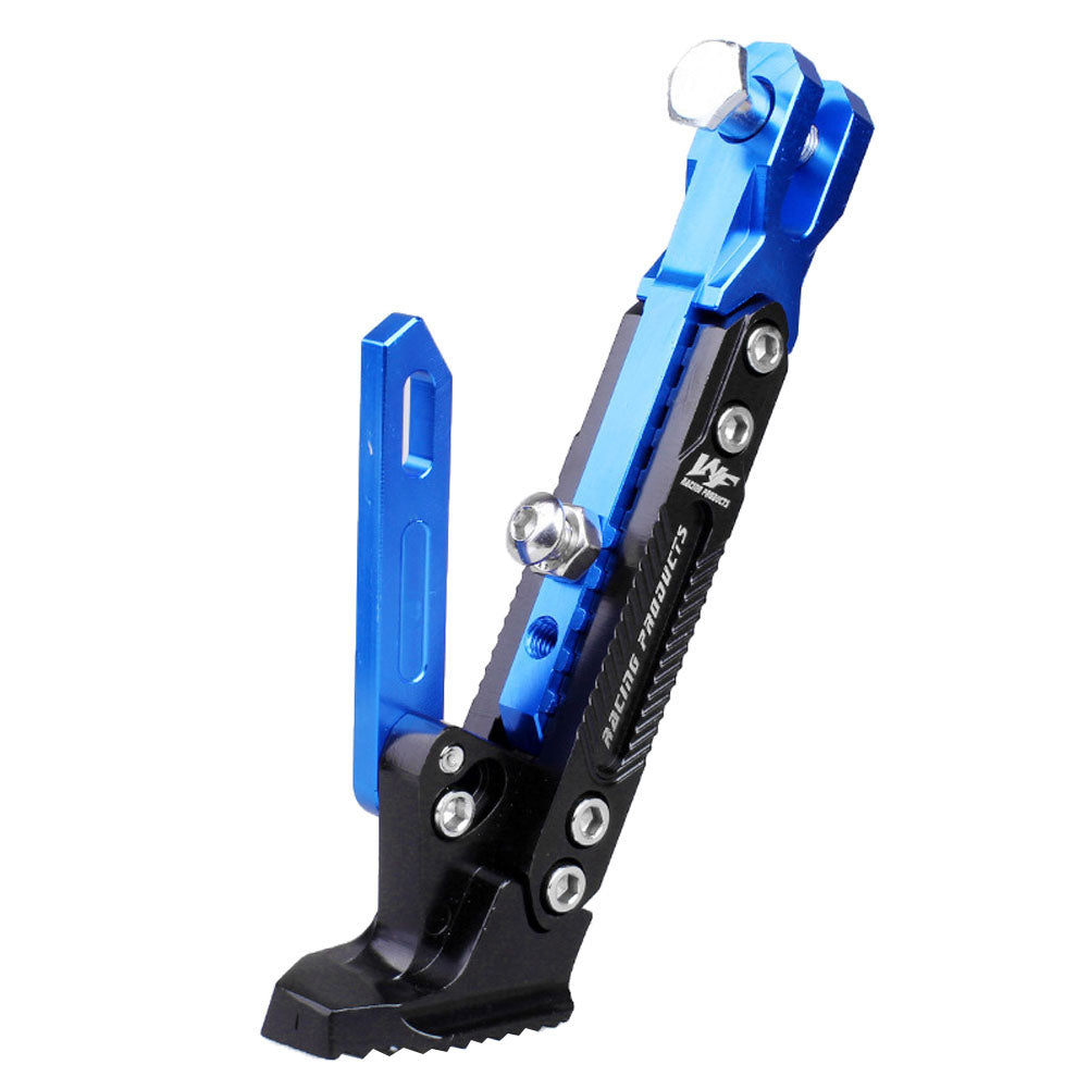 Universal Adjustable Aluminum Alloy Motorcycle Foot Side Support Stand Blue