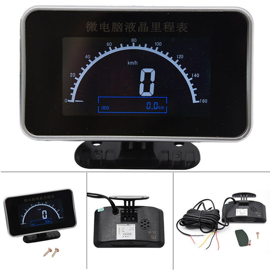 2 IN 1 Functions Digital GPS Speedometer Speed Meter + Odometer Gauge LCD Instant Panel Alarm LCD Gauge