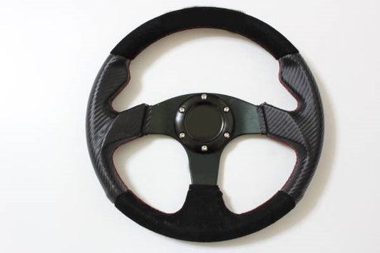 Universal 14 Inch Car Steering Wheel In Leather Stuff For Car 1 Pc