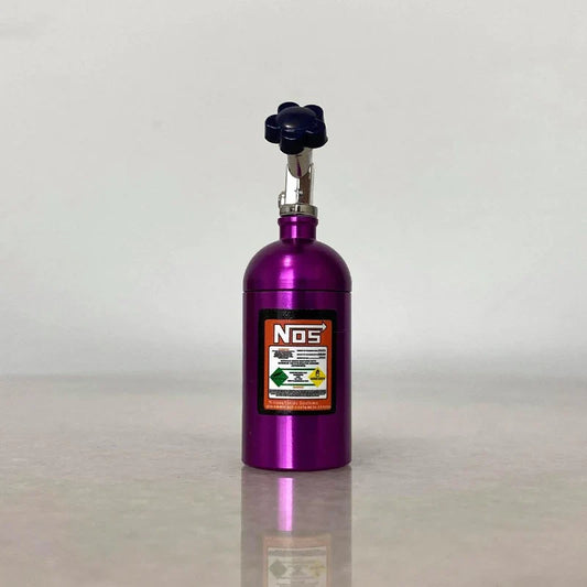 Universal Car Perfume Metal Simulation Nitrogen Bottle Decoration Accessory Nos Bottle for Car (Purple)