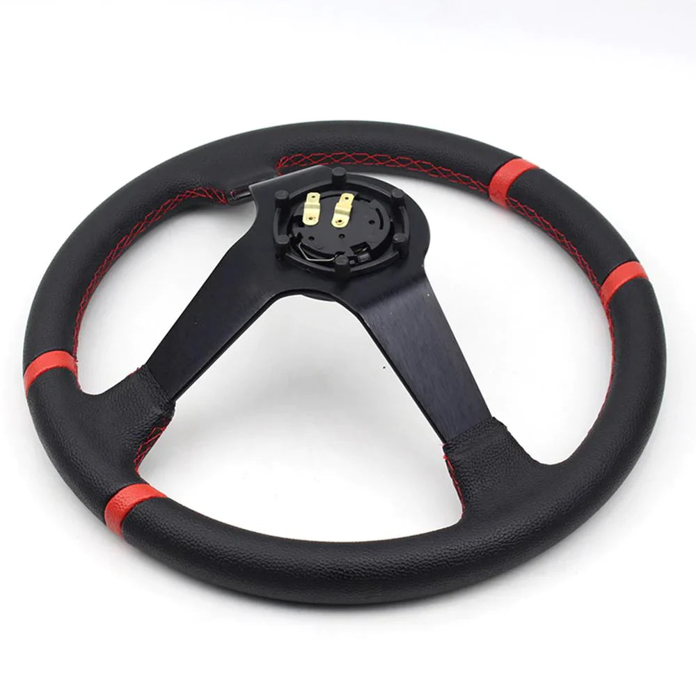 Rallyart PVC Leather Deep Dish Tuning Drift Sports Steering Wheel