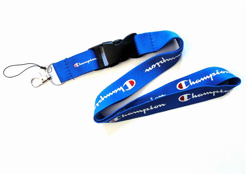 ﻿Champion Blue Long Strap Lanyard Keychain