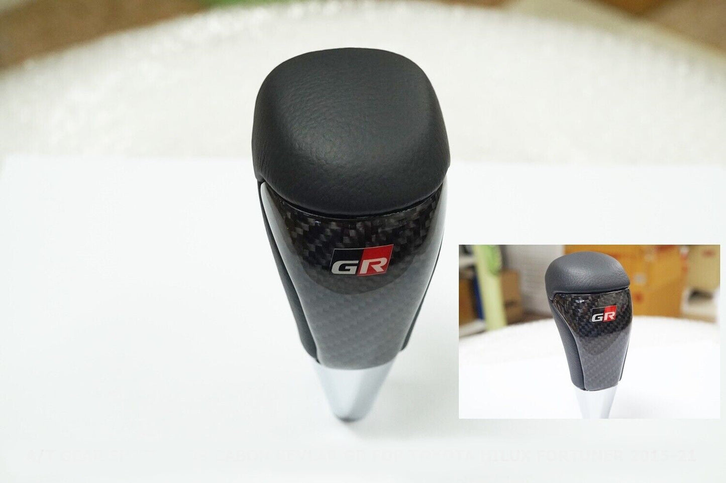 Universal Carbon Fiber Shift Gear Knob Car Shifter Lever Most Manual Automotive Vehicles(Black)