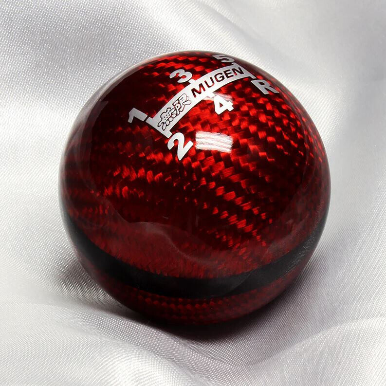 Universal Mugen Carbon Fiber 5 Speed Style Gear Shift Knob Manual Transmission Shifter Lever Stick(Red)