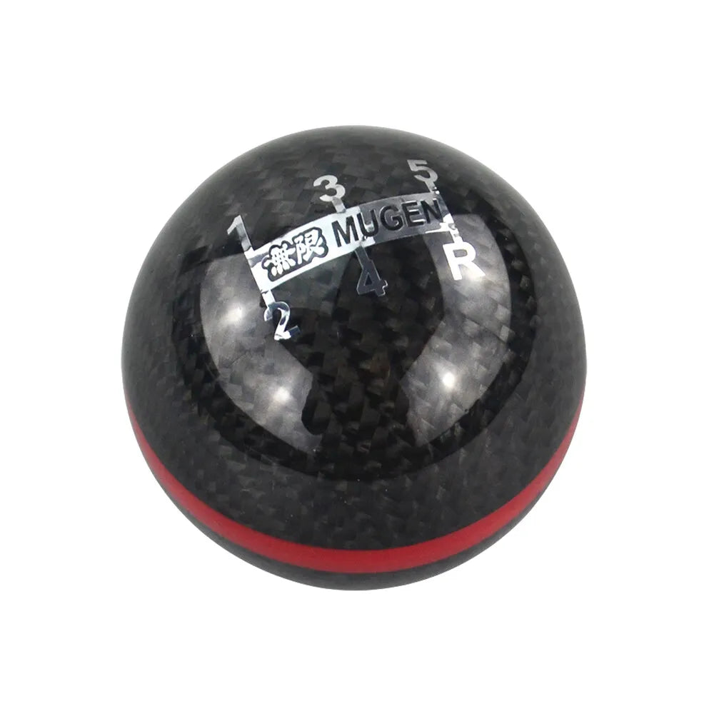 Universal Mugen Carbon Fiber 5 Speed Style Gear Shift Knob Manual Transmission Shifter Lever Stick(Black)