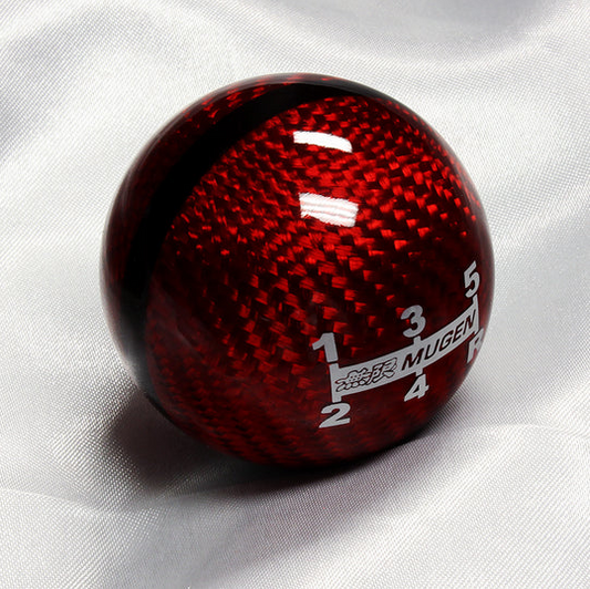 Universal Mugen Carbon Fiber 5 Speed Style Gear Shift Knob Manual Transmission Shifter Lever Stick(Red)