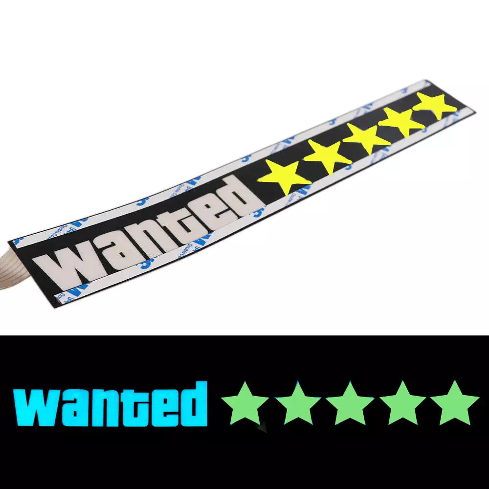 WANTED LED Car Window Sticker Windshield Electric Safety Decal Decoration Sticker Auto 1 Pc