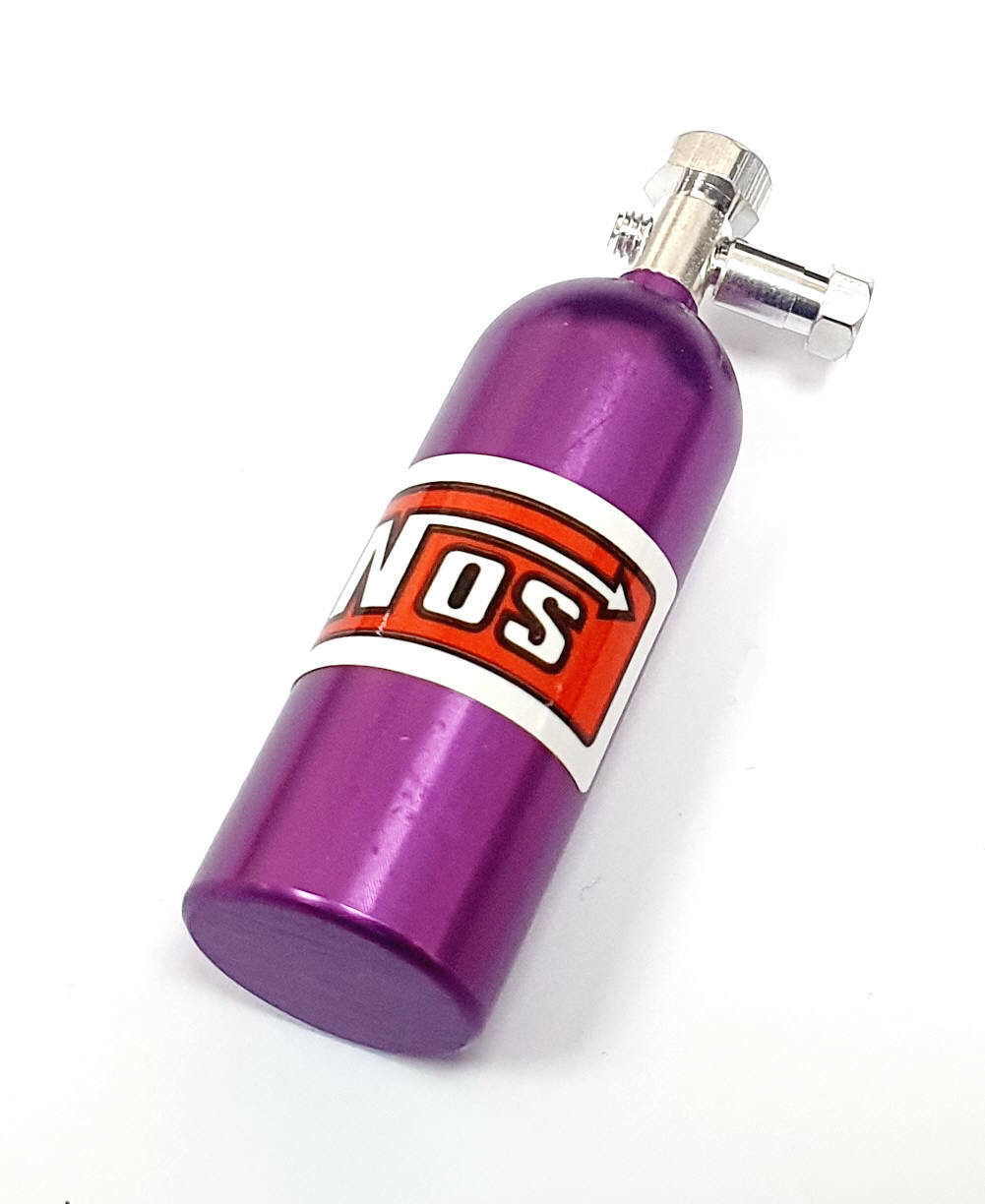 Universal Car Perfume Metal Simulation Nitrogen Bottle Decoration Accessory Nos Bottle for Car (Purple)