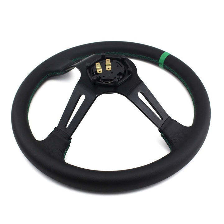 Universal Black Deep Dish Steering With Premium Quality In Alcantara Staff