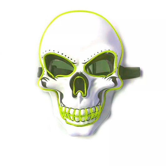 Universal Devil Head Neon Halloween Mask, Led Purge Mask 3 Lighting Modes For Costplay 1 Pc(Green)