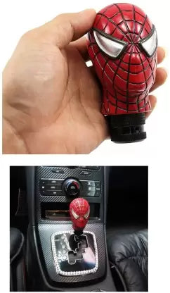 Universal Car Manual Gear Stick Shift Lever Knob Carved Spider Man Gear Knob (Red)